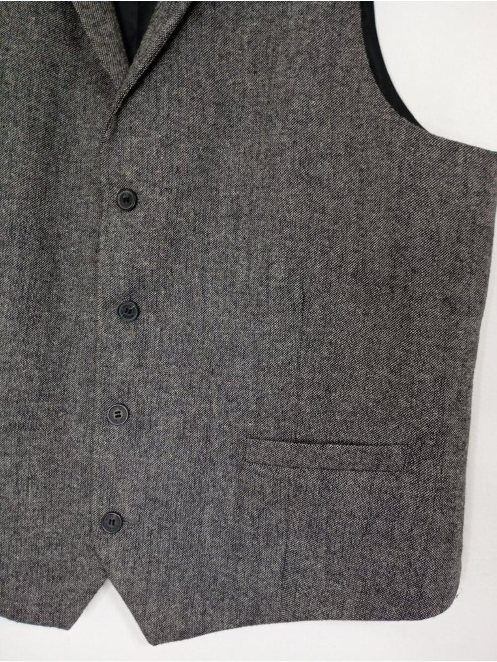 Ruth & Boaz Gray Tweed Formal Vest XL Wool Blend Adjustable Back Strap - Picture 4 of 9